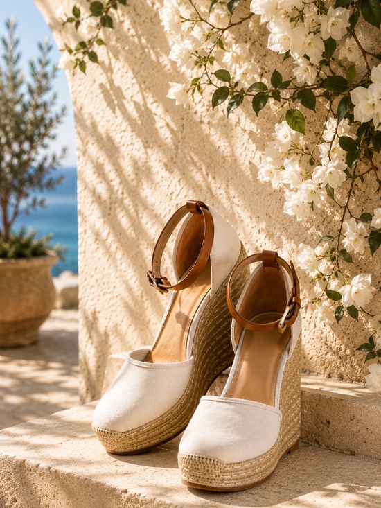 MICHAEL Michael Kors Shoes - NWT Michael Kors Kendrick Canvas Espadrille Wedge Sandals 9M Light Cream w/ Box